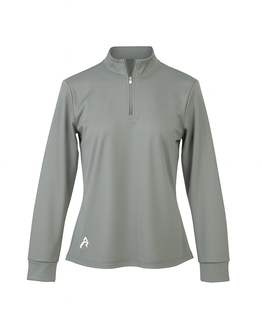 Women Half Zipper Forest Green