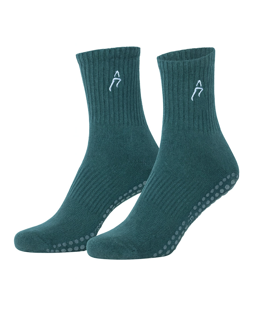 Palm Green Grip Socks