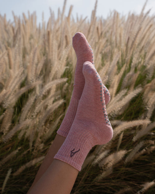 Flamingo Pink Grip Socks